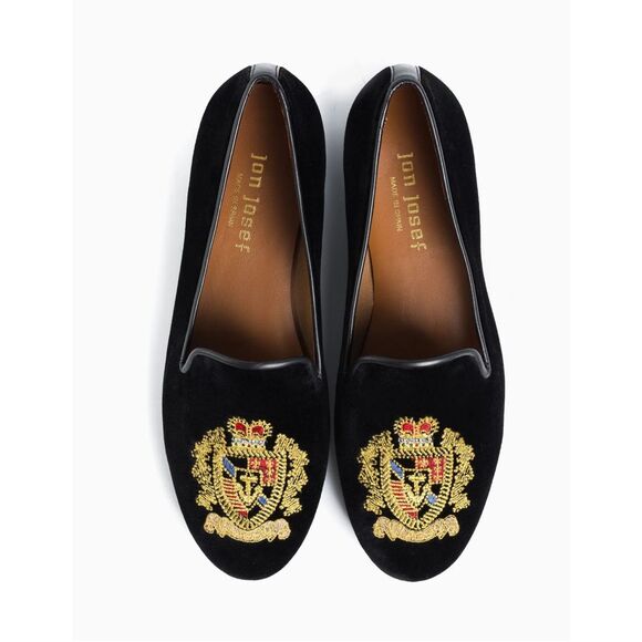 Jon Josef G-Emblem Loafer Anthropologie Black Velvet Size 11 - Picture 5 of 5